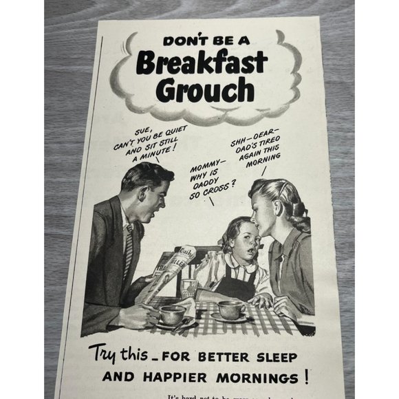 Vintage 1948 Ovaltine Print Ad Dont Be a Breakfast Grouch Original Ad - Picture 2 of 5